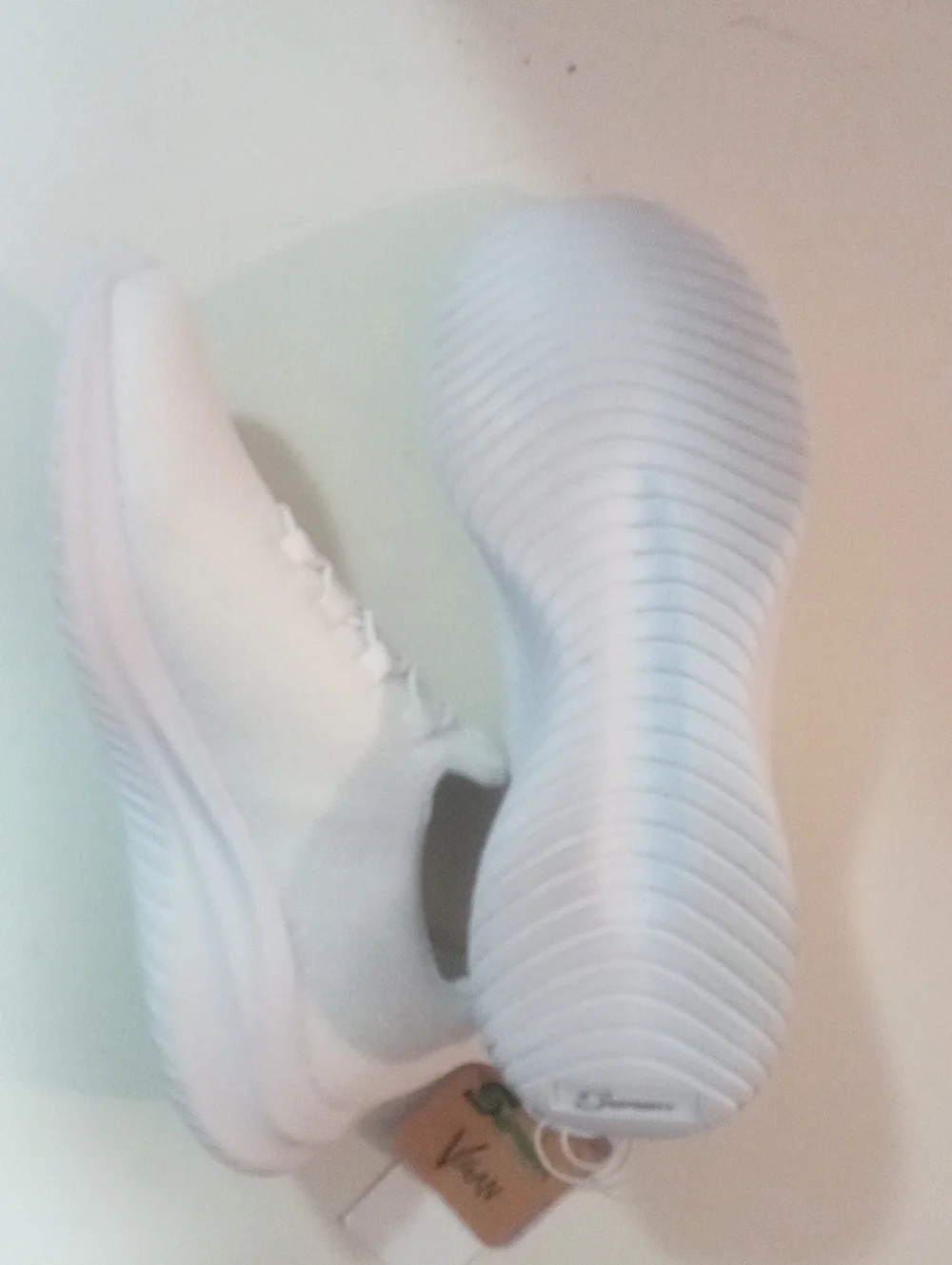 Skechers S Sport Vegan White Slip-On Knit Walking Shoes Sz 6 NWT $44.99